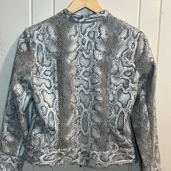 Ruby Red Snake Skin Leather Jacket - Picture 7 of 9